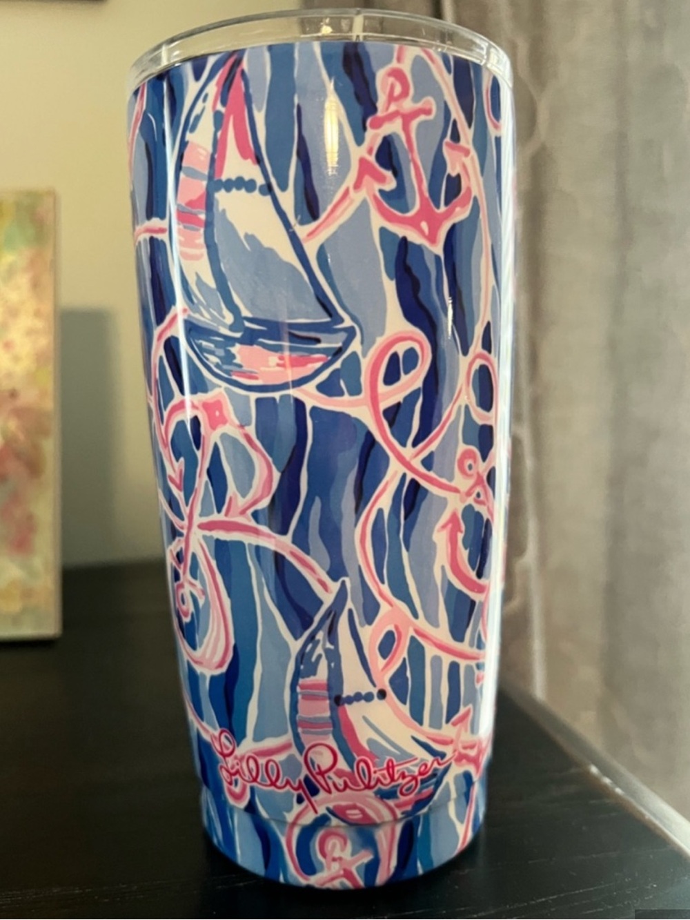Lilly Pulitzer Reel Nauti 20 oz Insulated Tumbler Sailboat Nautical - Picture 2 of 5